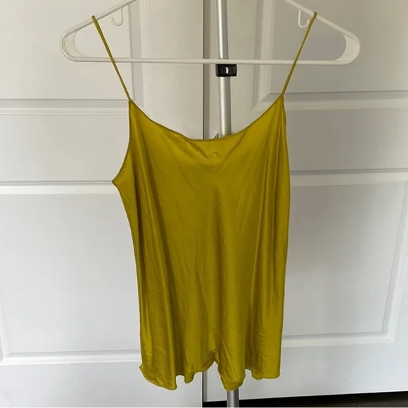 Vince Silk Camisole in Chartreuse, EUC, Size Medium - Picture 1 of 5